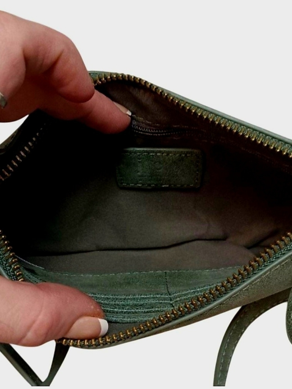 Green Leather Crossbody Bag By Joy Susan - Picture 4 of 5